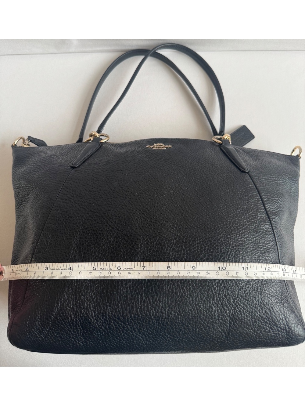 Coach Kelsey Satchel Black Pebbled Leather Gold Hardware Crossbody F36591 - Picture 15 of 16